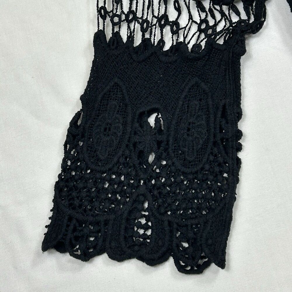 Kate & Mallory Crochet Shrug Top Open Front 3/4 Sleeve Gothic Romantic Victorian - Picture 5 of 12